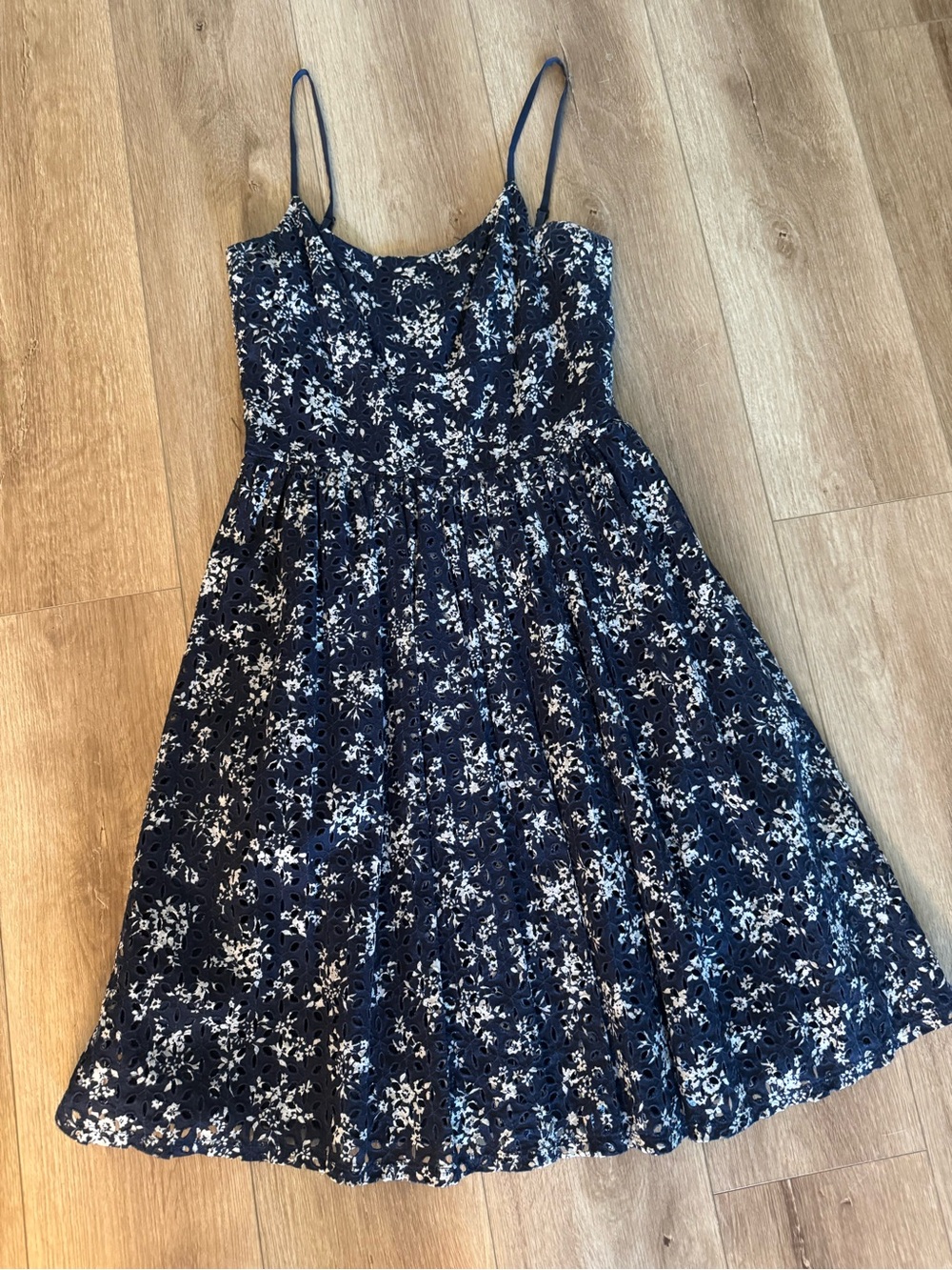 Maggy London Navy Eyelet Dress